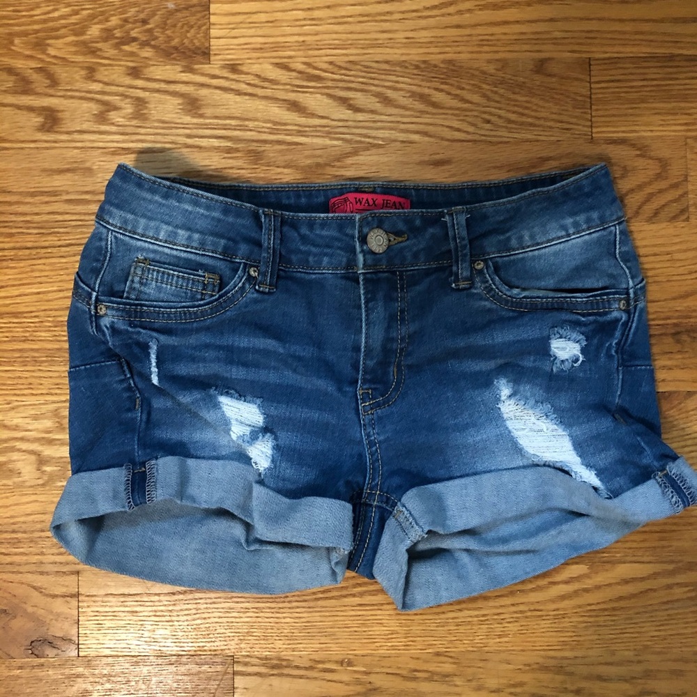 Women’s Distressed Wax Jean Butt I Love You Shorts
